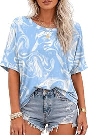 Women Summer Tops Short Sleeve Oversized T-Shirts Casual Loose Plus Size Trendy Clothes