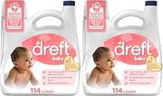 Dreft Baby Liquid Laundry Detergent, Gentle on Sensitive Skin Laundry Soap, 150 fl oz, 114 Loads (Packaging May Vary) (Pack of 2)