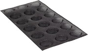 Sasa Demarle SF 2052 Flexipan Air Perforated Baking Mat with 18 Quenelle Cavities, Each 0.56 Inch x 2.37 Inch x 1 Inch High