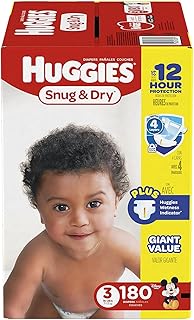 HUGGIES Snug & Dry Diapers, Size 3, 180 Count