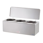 Products 3-Space Heated Cone Dip Warmer Dipper Well for Ice Cream Cone with Hinged Lid by Server – 2.8 liters, Stainless Steel, Model 92040