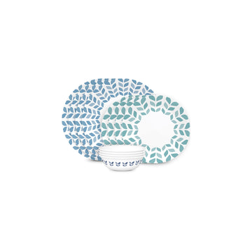 Vitrelle Glass Dinnerware Set by Corelle – 12-Piece Set, 18.0 ounces, Glass, Northern Pines, Pack of 12