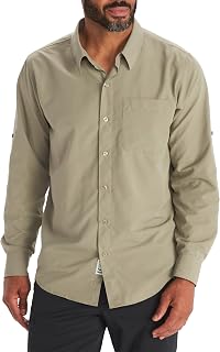 MARMOT Men's Aerobora Long Sleeve Button Down Shirt, Vetiver, Medium