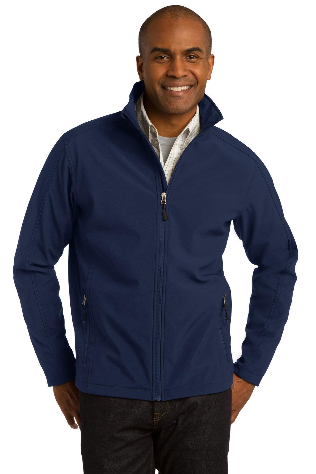 Tall Core Soft Shell Jacket by Port Authority – 3X-Large Tall, Polyester, Dress Blue Navy, Model SNM-884532