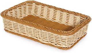 G.E.T. Enterprises Two Tone 17.5" x 11.5" Polypropylene Rectangular Basket, Break Resistant Dishwasher Safe Polypropylene Designer Polyweave Baskets Collection WB-1513-TT (Pack of 1)