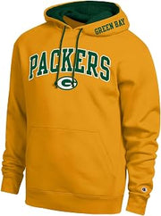 Champion Men's Gold/Green Green Bay Packers Contrast Hoodie