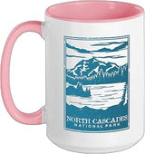 North Cascades National Park Ceramic Mug, Pink/White, 15oz