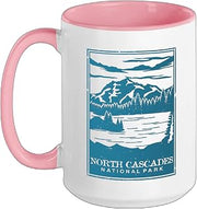 North Cascades National Park Ceramic Mug, Pink/White, 15oz