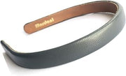 Wardani, 1.5 CM wide lambskin leather headband, handmade in USA comfortable all day hold (Gray)