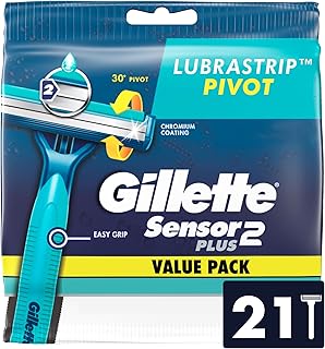 Gillette Sensor2 Plus Pivot Men's Disposable Razor, 21 Razors