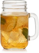 County Fair Set of 12 Mason Drinking Jars with Handle by Libbey – 12 Count (Pack of 1), 16.5 fluid_ounces, Glass, Clear, Pack of 12