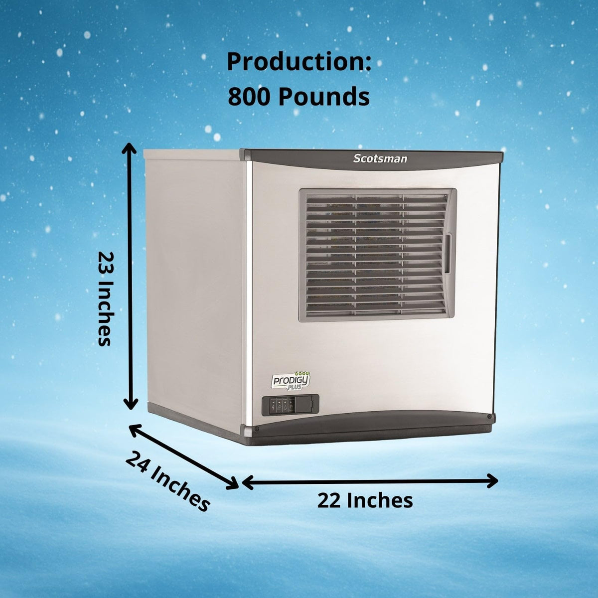 Prodigy Plus Flake Ice 22" Ice Maker - 800 lb/Day by Scotsman – 800 lb / Day - No Storage, 0.0 pounds, Model FS0822AX-1