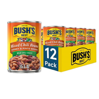 Bush's Mixed Kidney & Pinto Beans in a Mild Chili Sauce 12-15.5 oz by Bush's Best – 15.5 Ounce (Pack of 12), Mixed Chili, Pack of 12, Model 01504