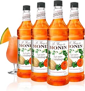 Monin Rock Melon Cantaloupe, 48-Ounce Packages (Pack of 4)