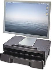 Officemate 2200 Series Monitor Stand with Drawer, Black (22502) PC, Personal Computer