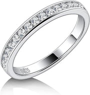 Moissanite Half Eternity Ring for Women Channel Set Wedding Band
