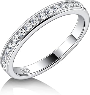 Moissanite Half Eternity Ring for Women Channel Set Wedding Band