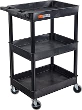 Luxor STC111 40.5" Automotive Utility Cart with 3 Shelves, Black