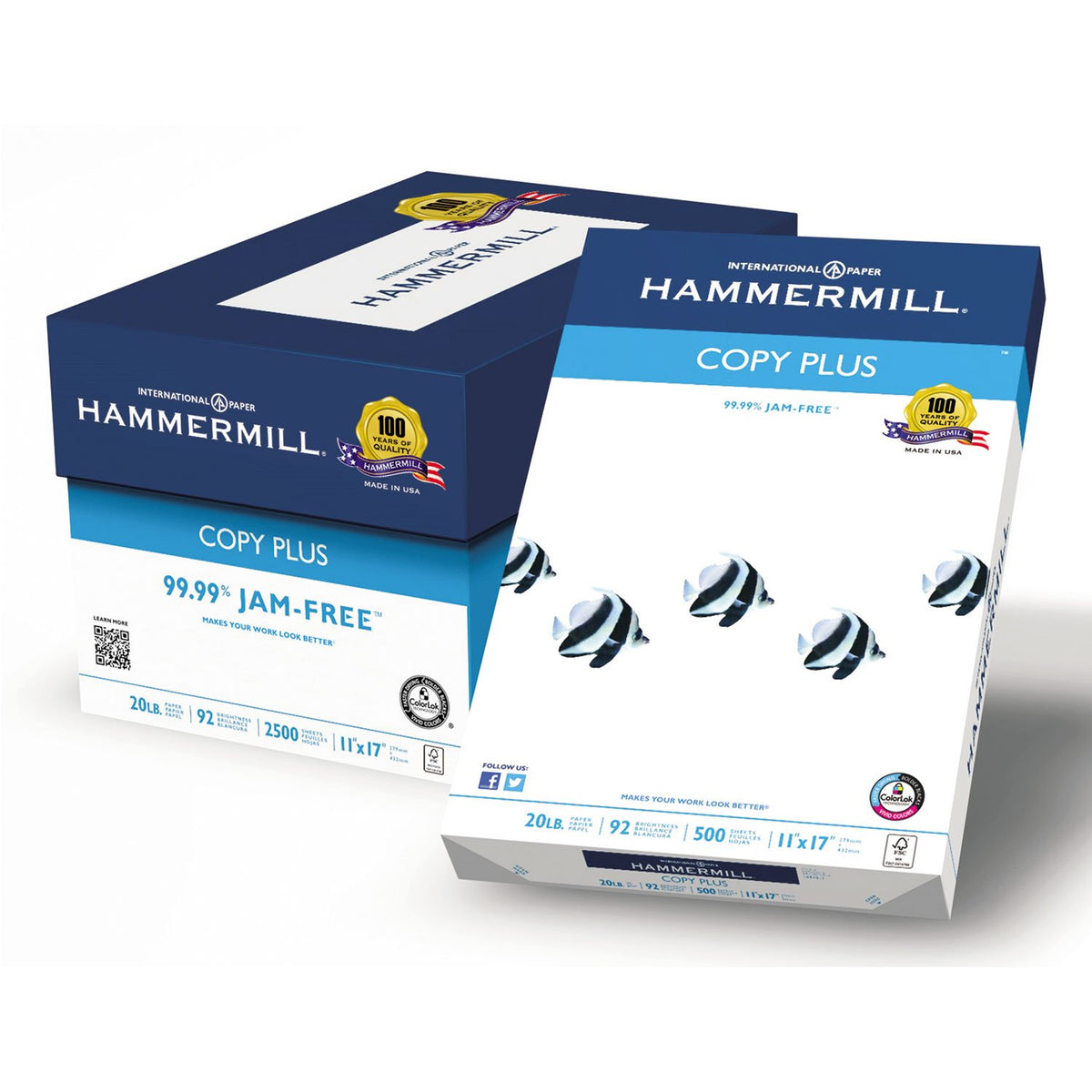 105023 Copy Plus Copy Paper by Hammermill – 11" x 17", Paper, White, Model 10502-3