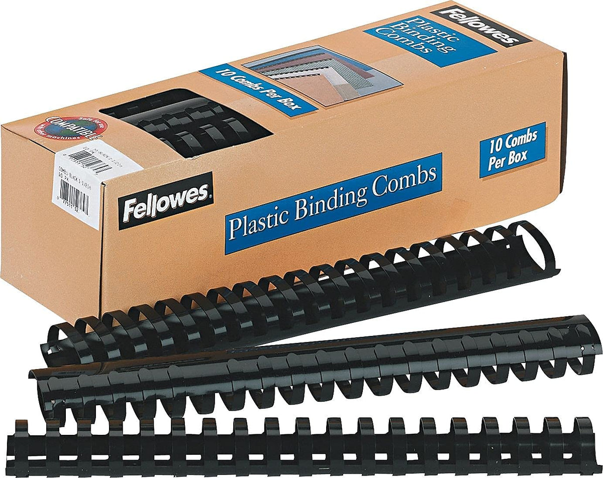 52066 Plastic Comb Bindings by Fellowes – Plastic, Pack of 3, Model FEL52066