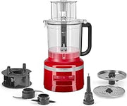 KitchenAid 13-Cup Food Processor, KFP1318, Empire Red | All-in-One Storage Solution, Chop, Shred, Knead and Mix. Adjust Slicing Thickness, 3-in-1 Feed Tube, Storage Caddy