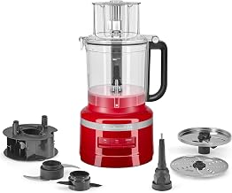 KitchenAid 13-Cup Food Processor, KFP1318, Empire Red | All-in-One Storage Solution, Chop, Shred, Knead and Mix. Adjust Slicing Thickness, 3-in-1 Feed Tube, Storage Caddy