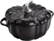 STAUB Cast Iron 3.5-qt Pumpkin Cocotte with Stainless Steel Knob - Black