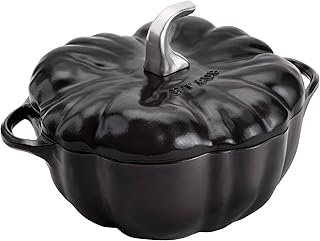 STAUB Cast Iron 3.5-qt Pumpkin Cocotte with Stainless Steel Knob - Black