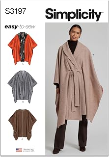 Simplicity S3197 Women's Cape Sewing Pattern, Sizes S-L