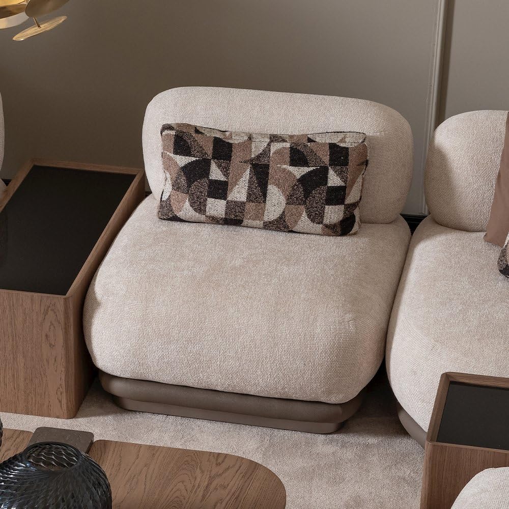 Bristol Point Brown Armless Chair by Michael Amini – Solid; Manufactured Wood, Saddle Brown, Model LFR-BSTL830-FWN-226