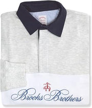 Brooks Brothers Mens Regular Fit Chest Stripe Oxford Collar Rugby Polo Shirt,