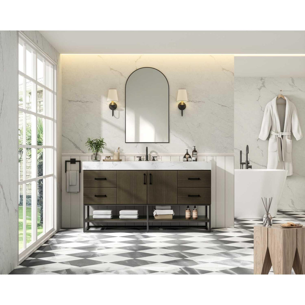 Caroline Bathroom Vanity Mocha Brown by Lighting Design – Wood, Mocha Brown