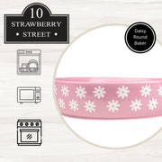 Daisy Round Baker by 10 Strawberry Street – 88 oz, 88.0 fluid_ounces, Stoneware, Pink, Model DS-PFL-40-63-004