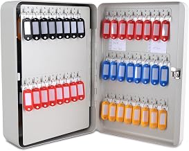 CARL, CUI80080, Steel Security Key Cabinet, 1 Each, Ivory