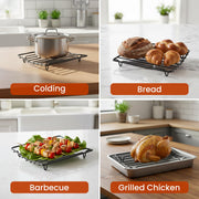 TreeLen V Shape Roasting Rack, Non-Stick Wire, 10 x 8 Inch, Black