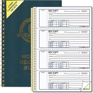 Rediform Receipt Book,Carbonless,2-Part,4 /Page,2-3/4"x7",300/BK (8L810)