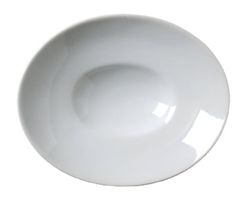 Signature Rimmed Oval Bowl (4 oz. in Well) by Vertex China – Porcelain, Porcelain White, Pack of 24, Model ARG-OB26