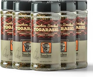 Bourbon Barrel Foods Bourbon Smoked Togarashi, 6 Count of 6.5 oz Jars, Japanese Seven-Spice Blend with Bourbon-Smoked Pepper and Sesame Seeds, Handcrafted in Small Batches