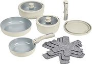 Cuisinart Ceramic Pots and Pans Set, Nonstick & Detachable Handle, 13-Pc