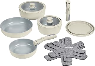 Cuisinart Ceramic Pots and Pans Set, Nonstick & Detachable Handle, 13-Pc