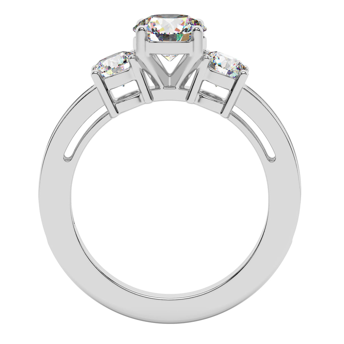 Platinum 1.8 CTW Round Cut Channel Set 3 Three Stone Diamond Engagement Ring by Houston Diamond District – Model F#41 PLT S#9.5 RI5446W-6.96