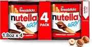 Nutella & GO! Chocolate Hazelnut Spread with Cocoa + Breadsticks, 4 Snack Packs, 1.8 oz Each