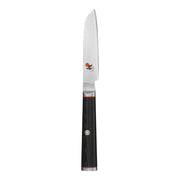 Kaizen 3.5-inch Straight Paring Knife by MIYABI – 3.5", Stainless Steel, Black with Red Accent, Model 34181-093