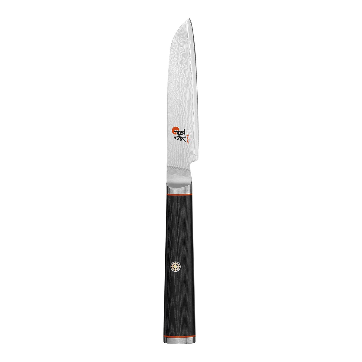 Kaizen 3.5-inch Straight Paring Knife by MIYABI – 3.5", Stainless Steel, Black with Red Accent, Model 34181-093