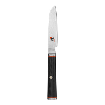 Kaizen 3.5-inch Straight Paring Knife by MIYABI – 3.5", Stainless Steel, Black with Red Accent, Model 34181-093
