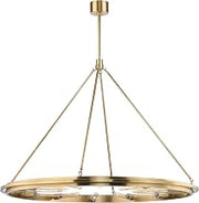 Hudson Valley 2745-AGB Transitional 12 Light Pendant from Chambers Collection in Brass Finish,