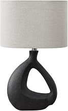 Monarch Specialties I 9881 Lighting, 23" H, Table Lamp, Black Resin, Grey Shade, Contemporary, Modern