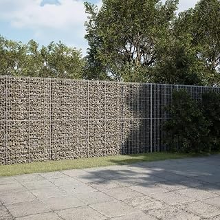 Outdoor Planter Flower pots planters planterGabion Basket with Cover 433.1"x39.4"x78.7" Galvanized IronSuitable for Garden Courtyard