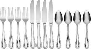 Oneida Countess 12 Piece Everyday Flatware Set, Metallic