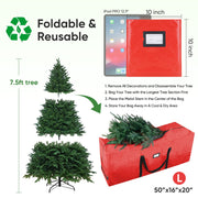 Baleine Artificial Tree Storage Bag, 7.5 Foot Capacity, Red